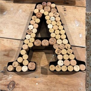 Cork-Filled Letter A Wall Accent in Black